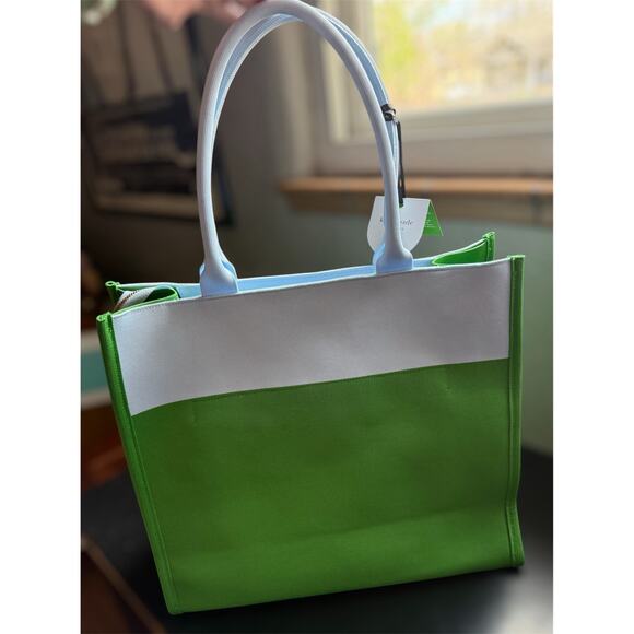 NWT Kate Spade New York x Target Color Block Knit Tote Bag Green/Blue Sold Out - Picture 2 of 9